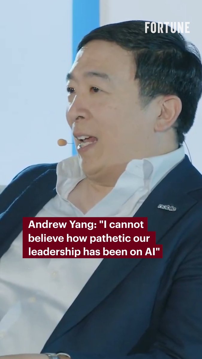 Former presidential candidate and @JoinNobleMobile CEO Andrew Yang🧢⬆️🇺🇸 said at Fortune #BrainstormTech that leaders are repeating mistakes made during the rise of social media by failing to address the risks of AI.