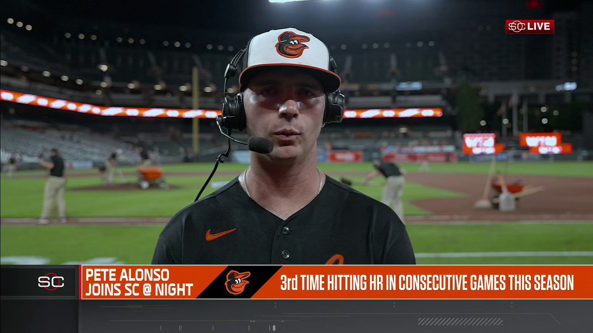 "There's no feeling like it in the world." Pete Alonso joins SportsCenter after crushing a 439-ft homer in the Orioles win 💥