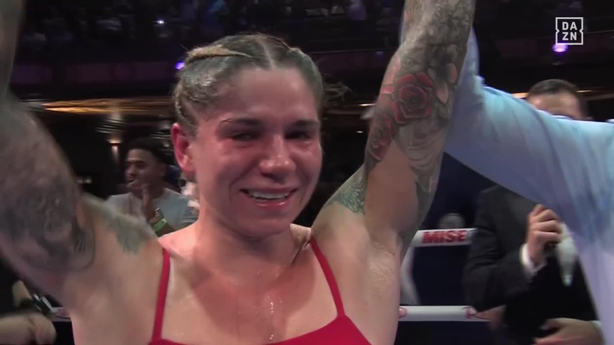 A special moment for Leila Beaudoin 👊 #MathieuFalcao | LIVE NOW on DAZN ▪️