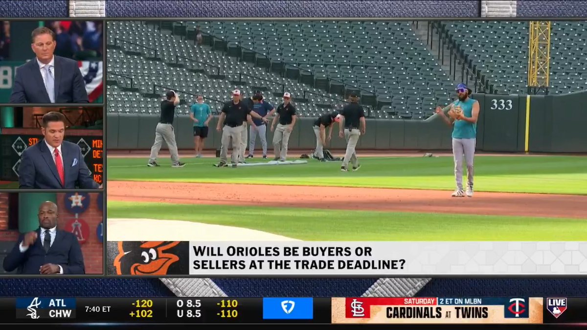 "If they're within 2-3 games at the Trade Deadline, I think they're going to be active." Will the Orioles be buyers or sellers in August? #MLBTonight