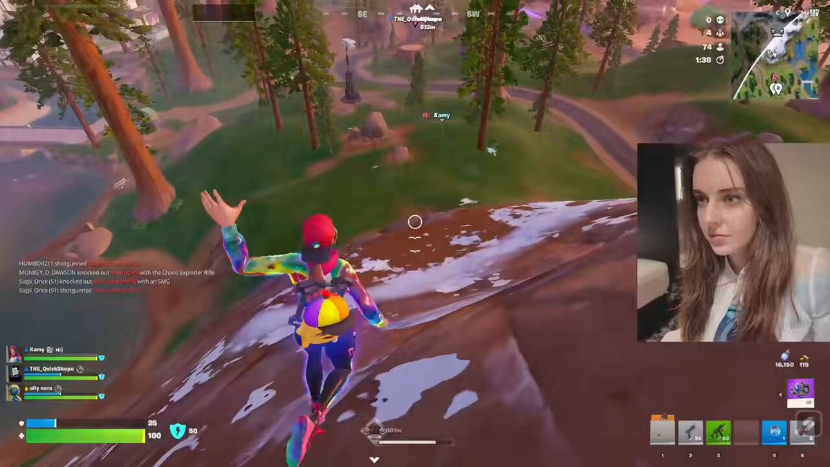 Loserfruit stream sniped her friends to take their Gummy Sprite from Fortnite’s most recent update 😭💀