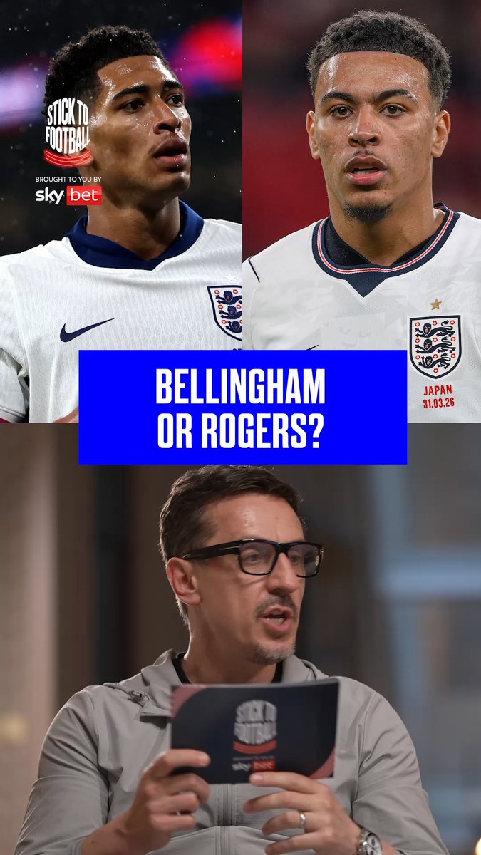 "I just don't see how he leaves Rogers out!" 👀 Who would you pick in England's number 10 position: Bellingham or Rogers? 🤔👇