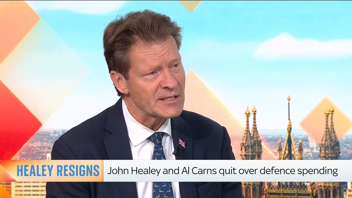 Deputy leader of Reform UK Richard Tice MP 🇬🇧 said the party would fund defence spending by scrapping "net stupid zero" as Leah Boleto speaks to him about the PM's security minister and armed forces minister resigning.