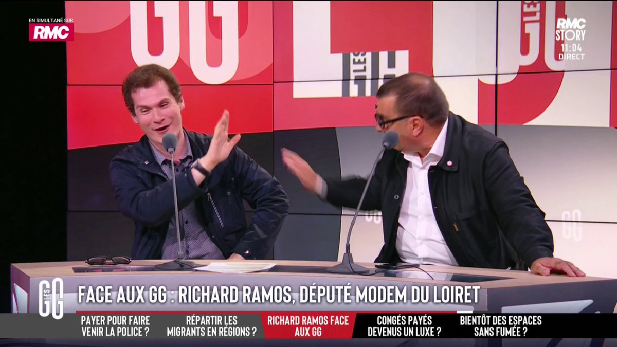 💥 Clash dans les GG ! 🎙️ Richard Ramos, député MoDem : "Je suis député de terrain ! Je suis la courroie de transmission des relations de ceux qui n'en ont pas." 🎙️ Jean-Loup Bonnamy : "Vous êtes un comédien. Le numéro est énorme !" #GGRMC