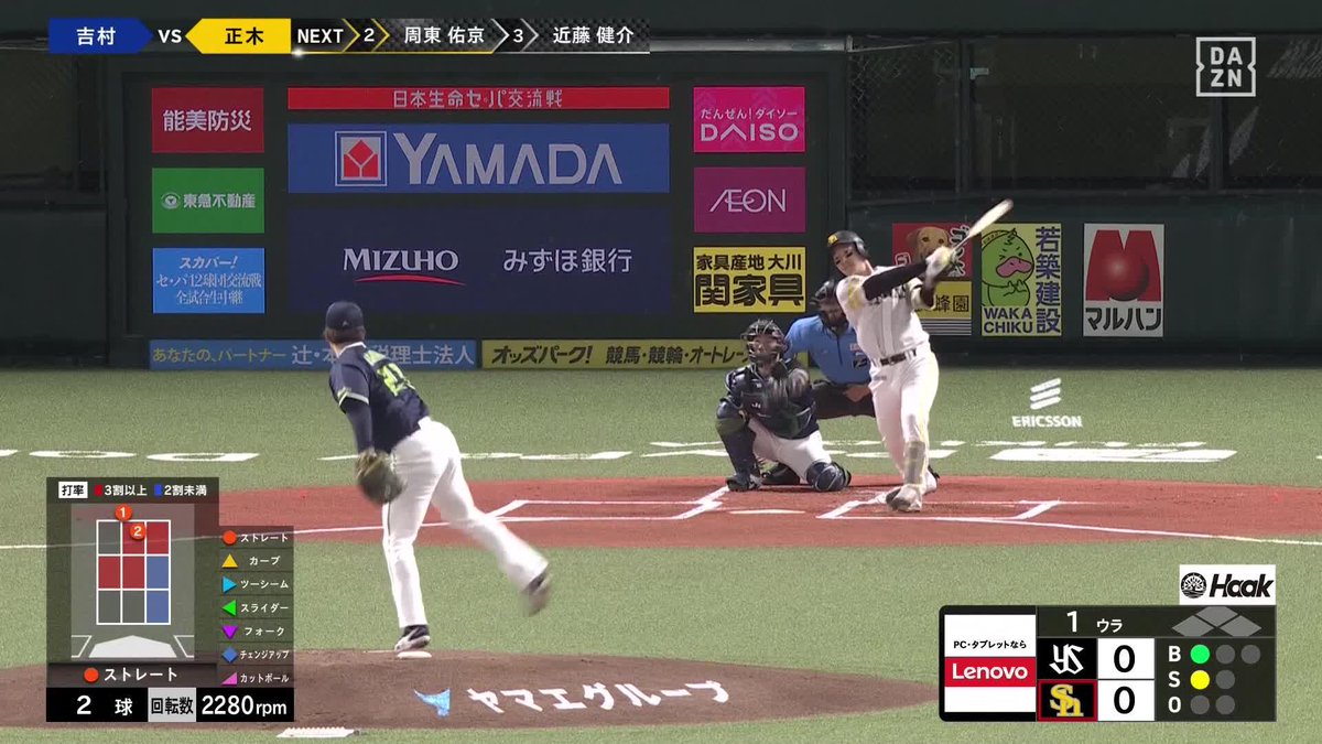 このパンチ力 たまらない 電光石火の先制劇 正木智也が先頭打者ホームラン‼️ ⚾️ソフトバンク×ヤクルト #sbhawks #だったらDAZN
