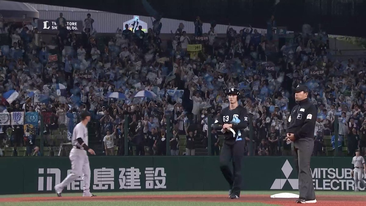 打撃好調の #長谷川信哉 選手が適時二塁打を放つ! #滝澤夏央 選手との連打で、初回に先制します! #seibulions #打破 #圧倒的至近距離 #交流戦
