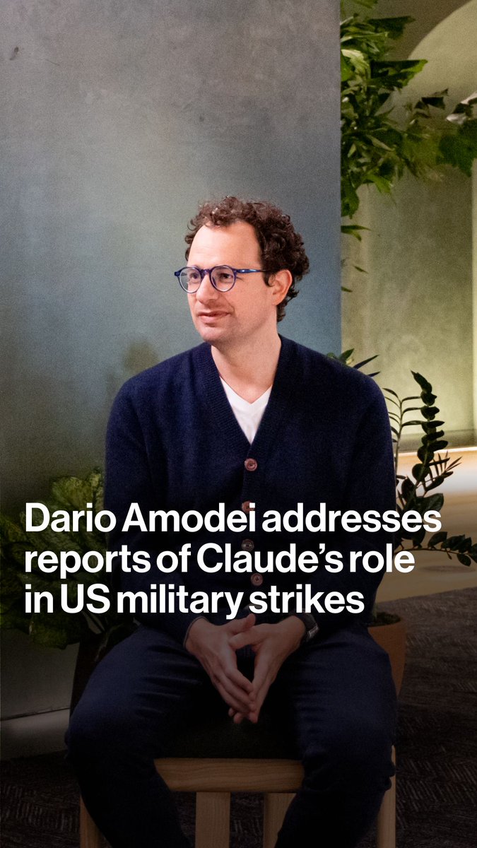 CEO of Anthropic Dario Amodei awkwardly smiles through his answer to a question about why Claude AI directly contributed to the US Military bombing of the elementary school in Minab.