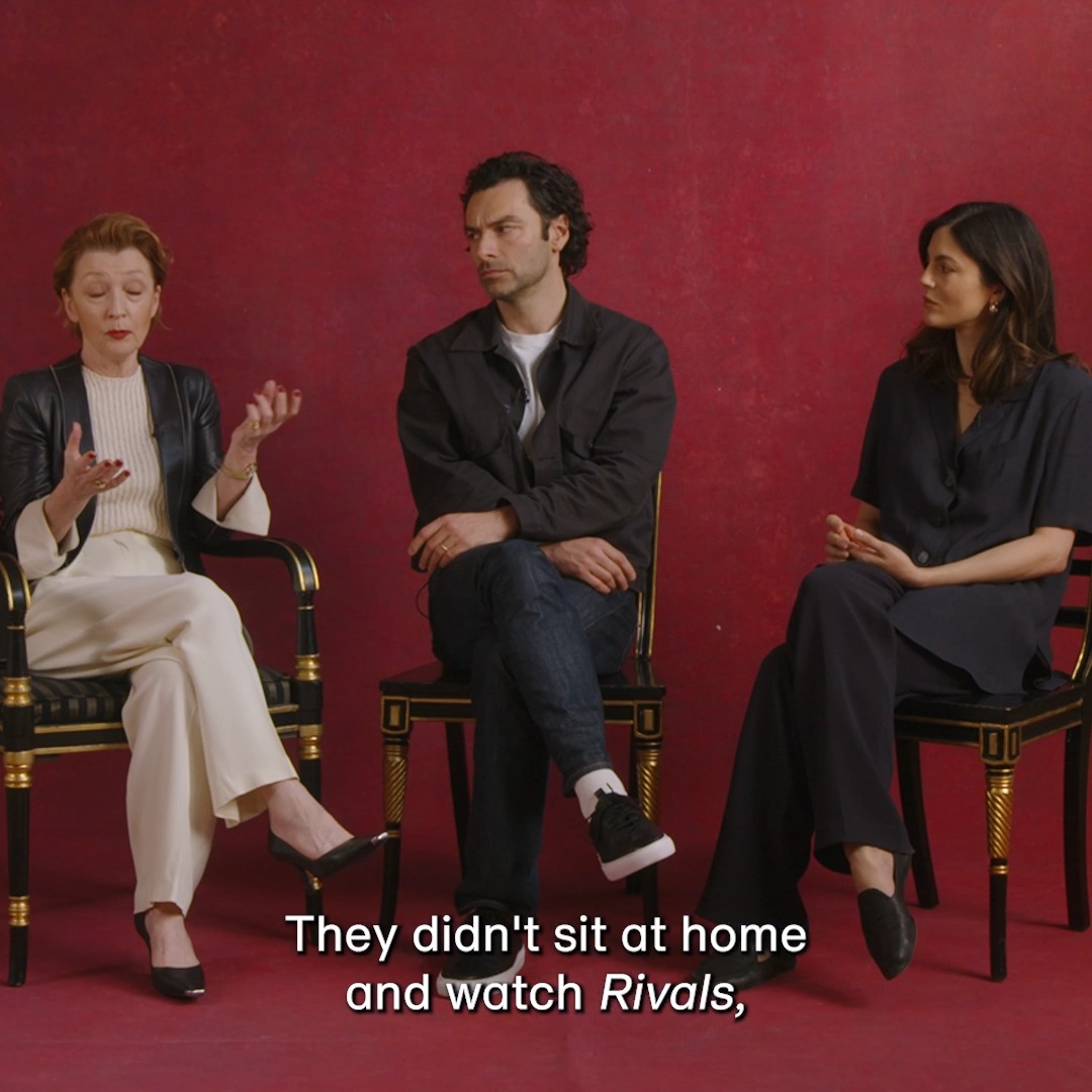 'She would've loved #Rivals'🤣 Lesley Manville, Aidan Turner and Monica Barbaro chat Les Liaisons Dangereuses, coming to cinemas from 25 June.