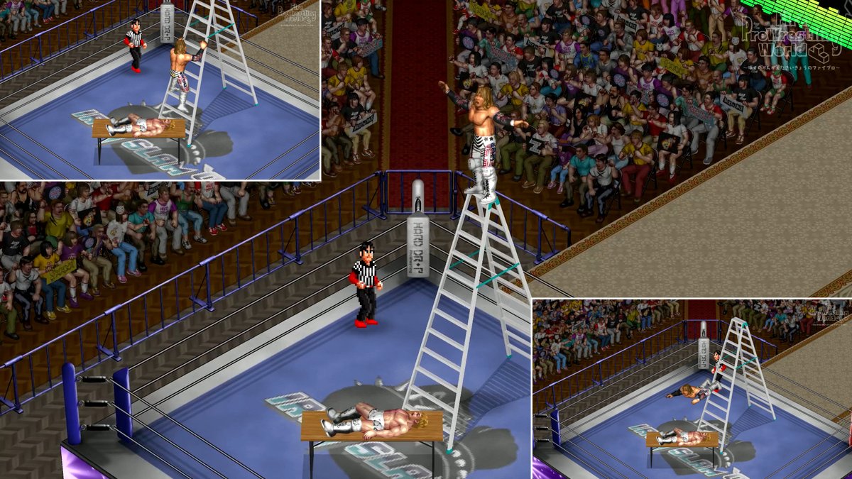 ラダー最上段からテーブルへのボディプレス #ファイプロ #FirePro #MOD