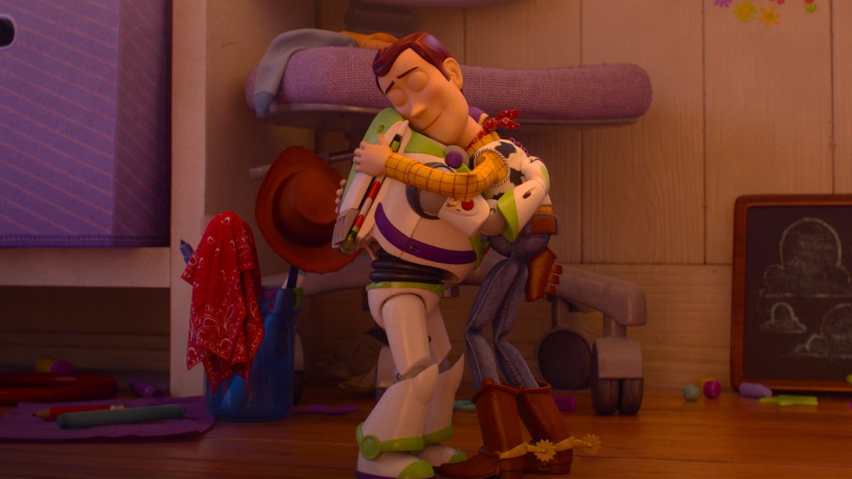 Woody and Buzz Lightyear reunite in this clip from #ToyStory5. The new Pixar film hits theaters in one week.