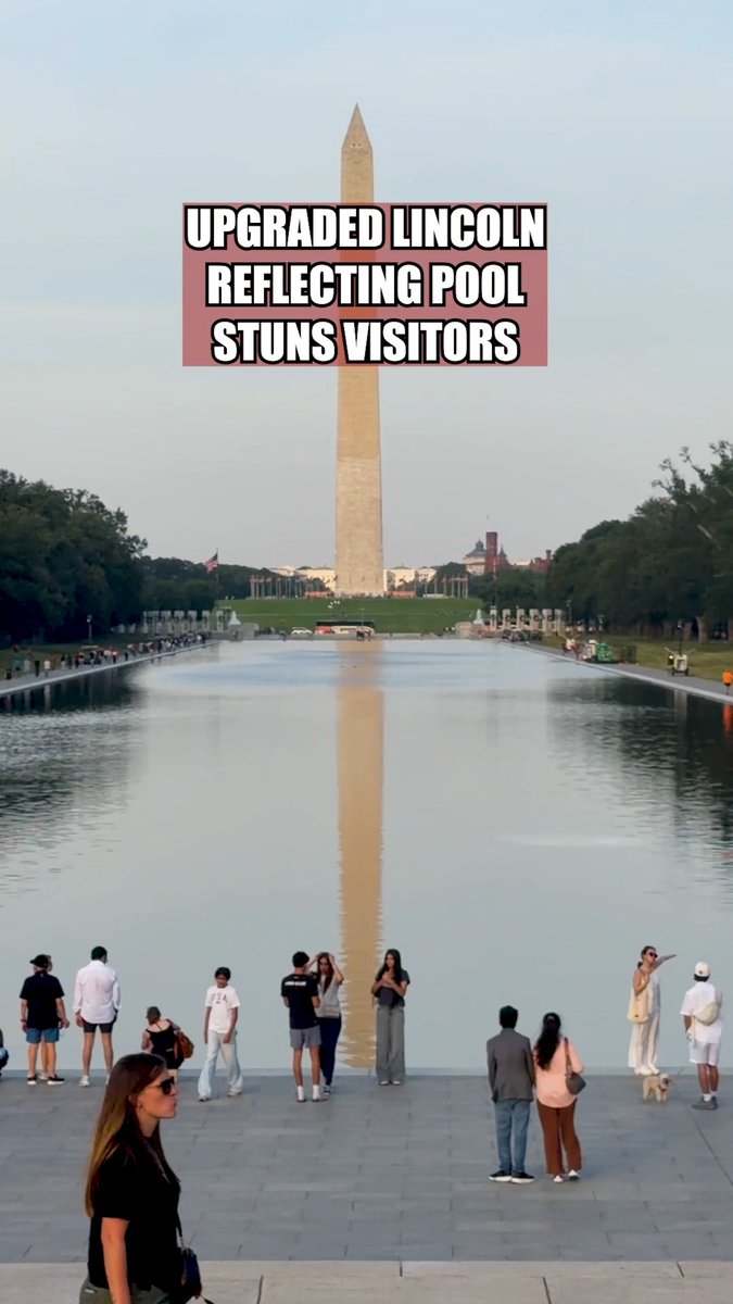STUNNING: The newly upgraded Lincoln Reflecting Pool is reflecting like never before after major improvements removed built-up algae, repaired leaks, and restored the landmark's appearance. The result is a dramatic mirror-like reflection of the Washington Monument that is transforming one of America's most iconic views.