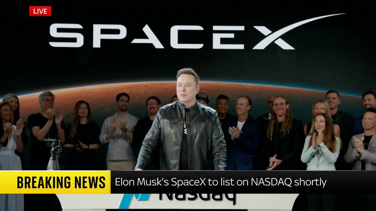 BREAKING: SpaceX has made its debut on the New York stock market and could make Elon Musk the world's first trillionaire. 🔗