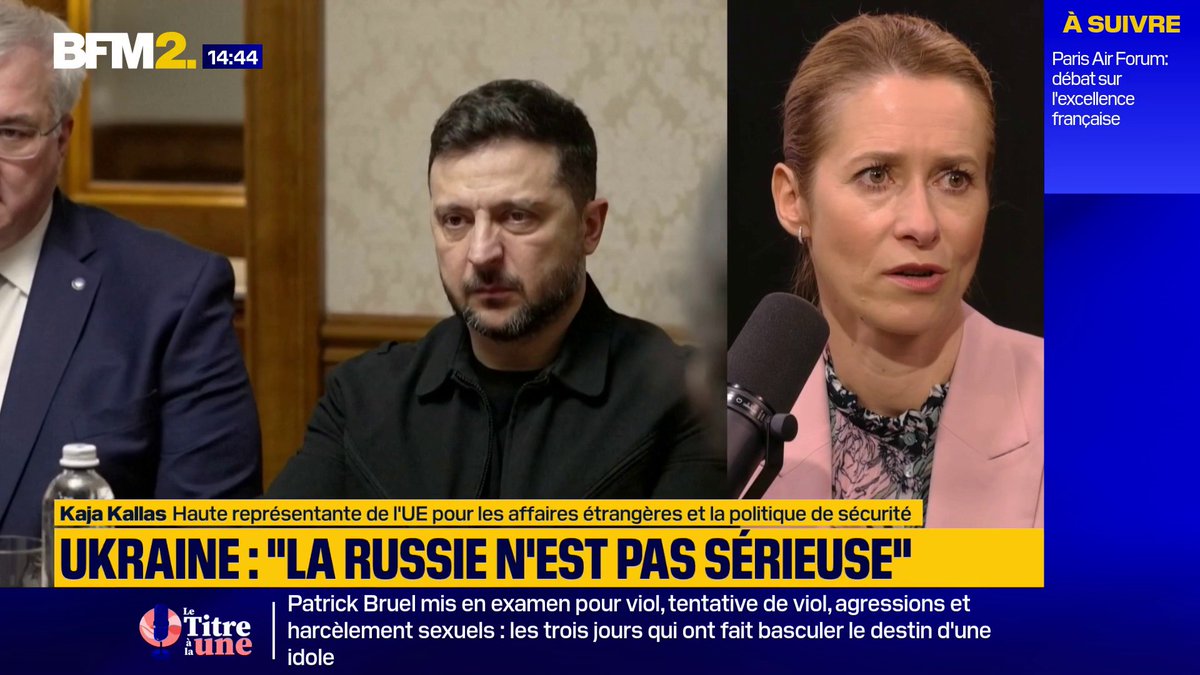 "Les guerres prennent fin quand l’agresseur est à cours d’argent. (...) Il faut continuer à faire pression sur la Russie pour arriver à ce stade où elle se rendra à la table des négociations", affirme la cheffe de la diplomatie de l’UE #BFM2