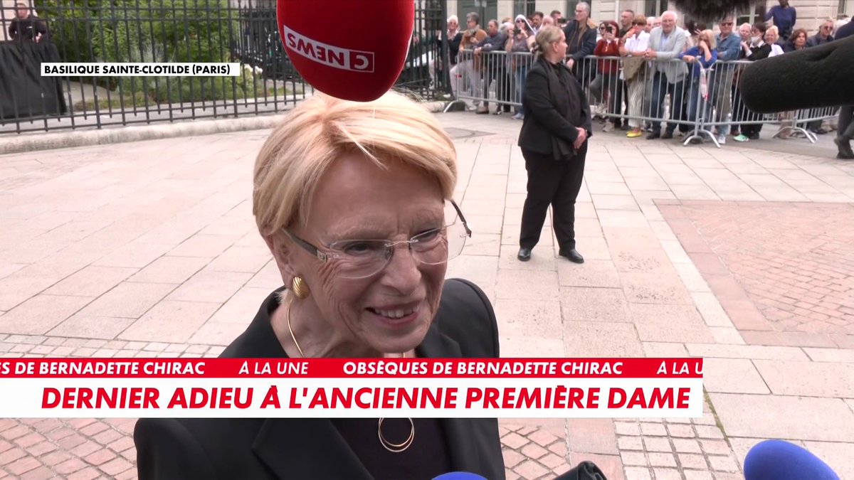«Bernadette laissera le souvenir d’une grande dame», exprime Michèle Alliot-Marie, ancienne ministre, à la sortie de la cérémonie d'obsèques de Bernadette Chirac Toute l'info est à retrouver sur