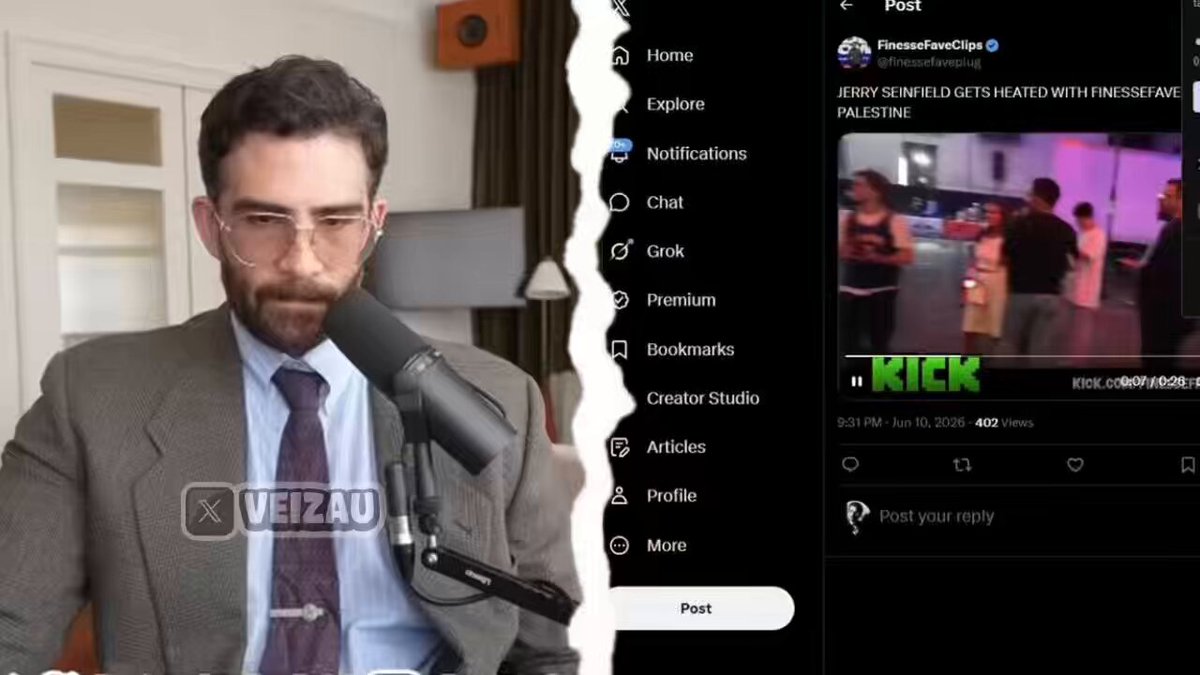 HasanAbi goes OFF on Jerry Seinfeld for saying Palestine doesn't exist ‘‘Gross. I don't even think this guy knew that Seinfeld is like a vicious anti-Palestine celebrity. Also, how are you worse than a kick streamer? Like straight up objectively, a far worse person than the kick streamer in this situation.’’