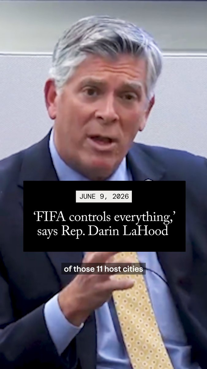 “FIFA controls everything,” says Representative (R-IL) Darin LaHood, cochair of the Congressional Soccer Caucus. “FIFA now requires you to do so many different things. So when every one of those 11 host cities signed that contract with FIFA, it says in bold letters, ‘We don’t pay for transportation. We don’t pay for this. We control everything.’” 🔗 Watch the full conversation: