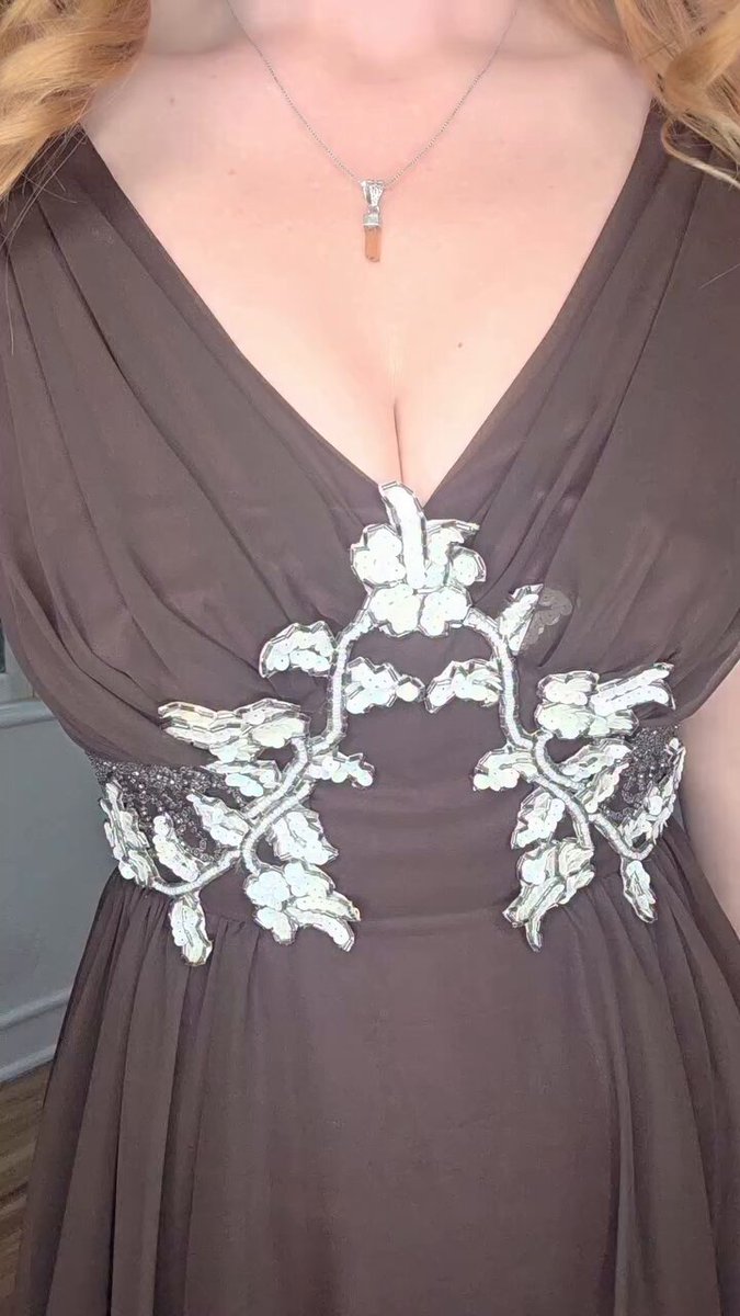 $75. S. "Molasses" Vintage 70s chiffon gown by designer "Mike Bennett", who was famous for the intricate beading and his double full circle skirt gowns! This one is fully lined with back zipper and in perfect condition. Measurements Bust 34.5". Wai...