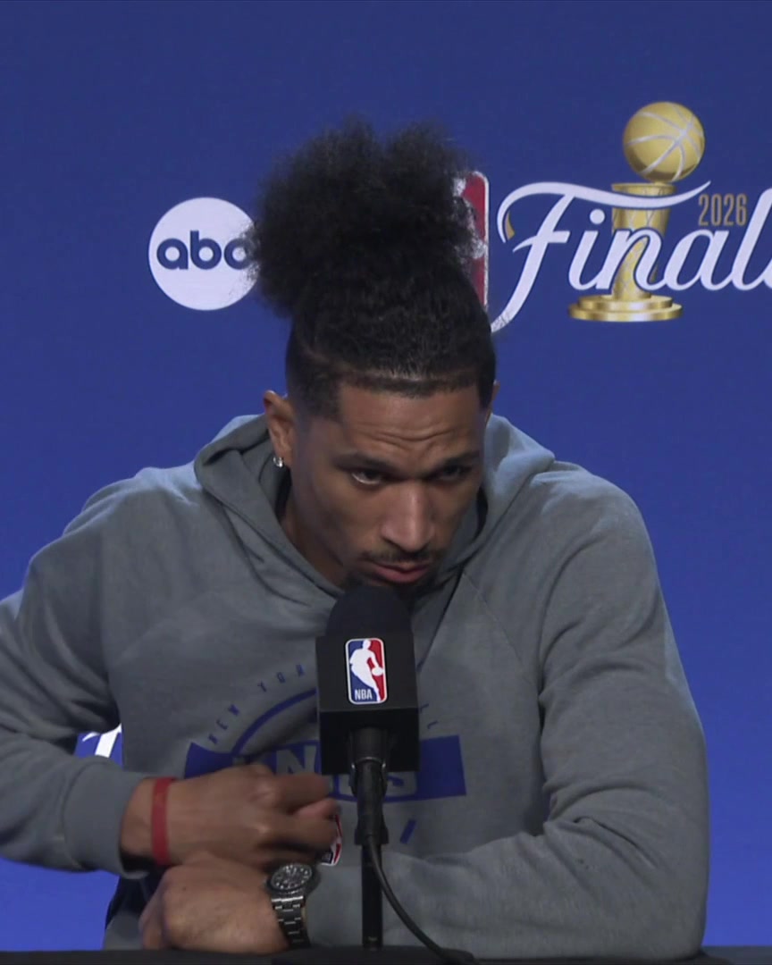 Josh Hart credits his Knicks teammates with picking him up after his missed layup late in Game 4: "When you have a team that his that kind of togetherness in the most adverse situations, that breeds championship habits and a championship team."