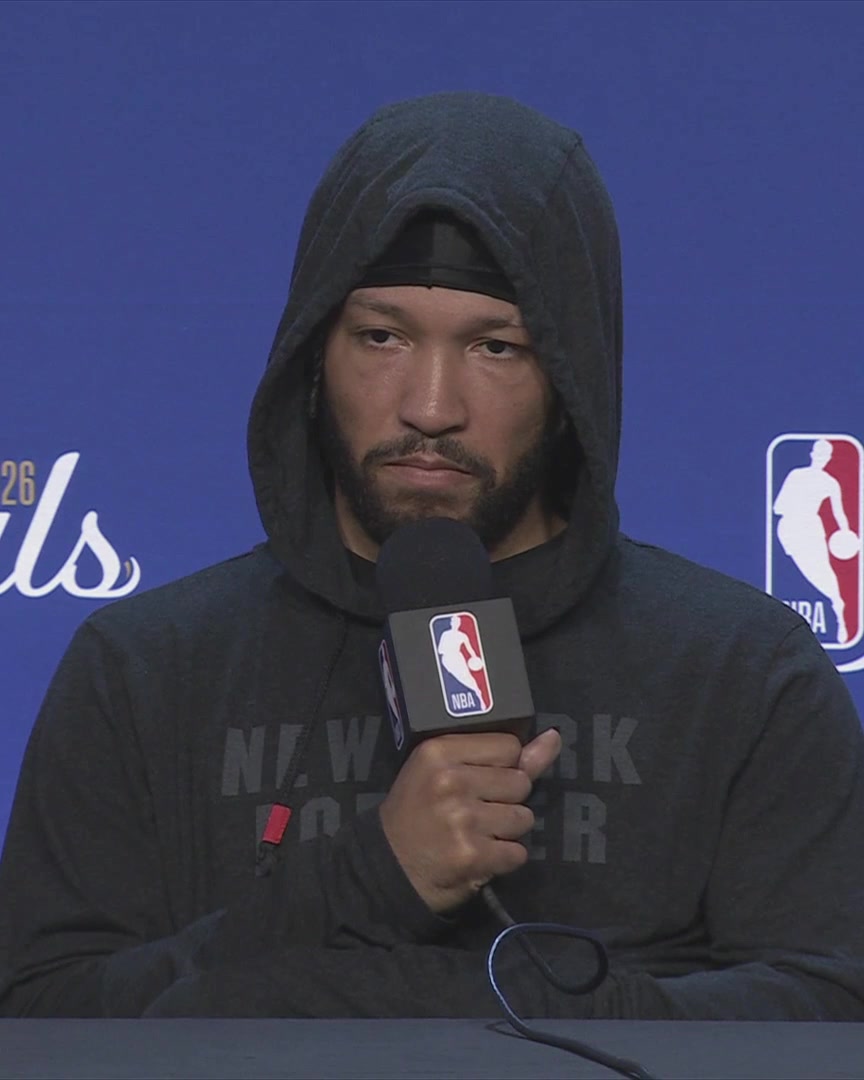 Jalen Brunson was asked if it feels like the Knicks are one win away from a championship: "0-0."