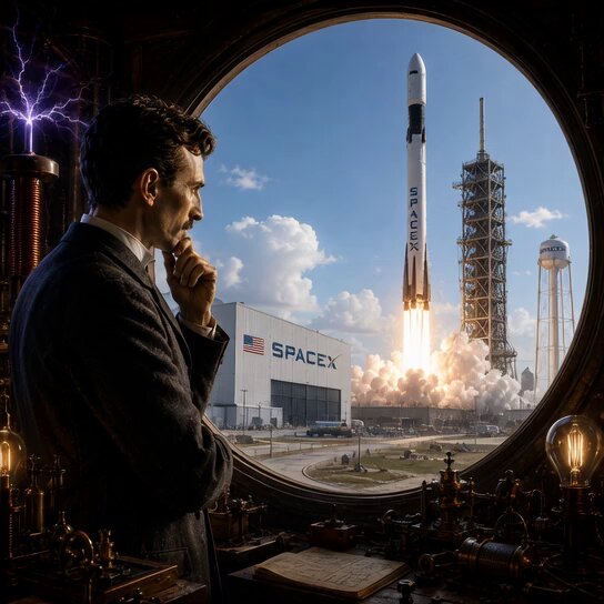 Imagine showing Nikola Tesla a Falcon rocket landing itself, a global satellite network beaming internet from space, humanoid robots walking around, self-driving cars, and a serious plan to put humans on Mars. He wouldn’t believe it. Then imagine telling him one man helped build all of it. The future arrived!