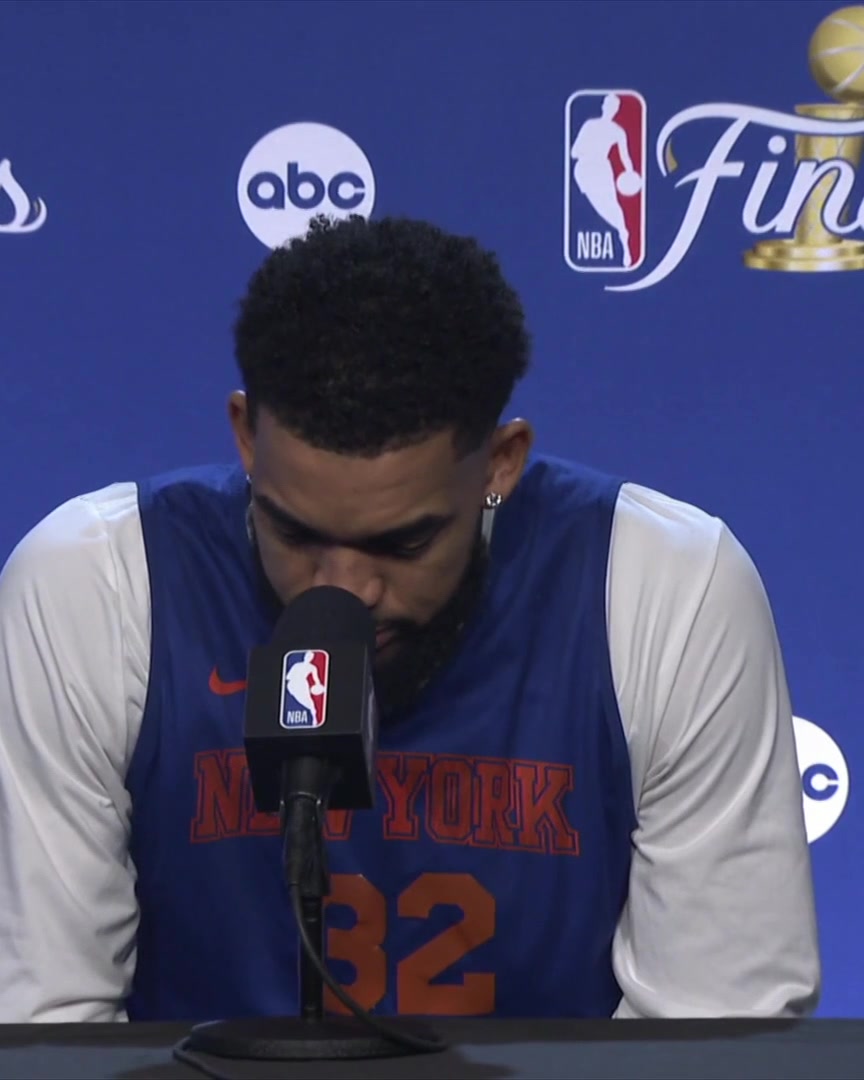 "The right hand of God. Can't spell God without OG" Karl-Anthony Towns was asked where he thinks OG Anunoby's tip-in will rank among the best New York sports moments of all-time: