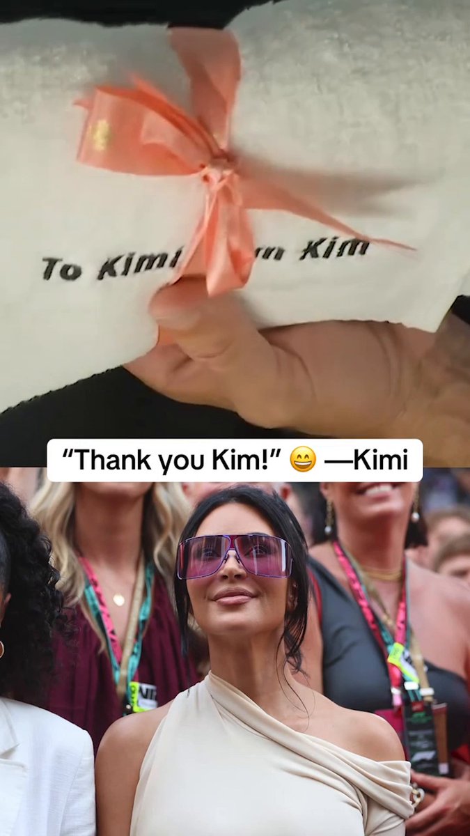 Kimi Antonelli received a gift from Kim Kardashian after FP2 in Barcelona 😭 (via Formula 1)