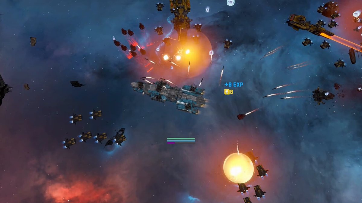 This indie dev is making a bullet heaven roguelike where you captain a powerful warship through deadly sectors of space - Stack turrets, autocannons &amp; railguns - Blast enemies to salvage &amp; level up - Countless unique ships &amp; builds It's called Sublight. Would you play this?