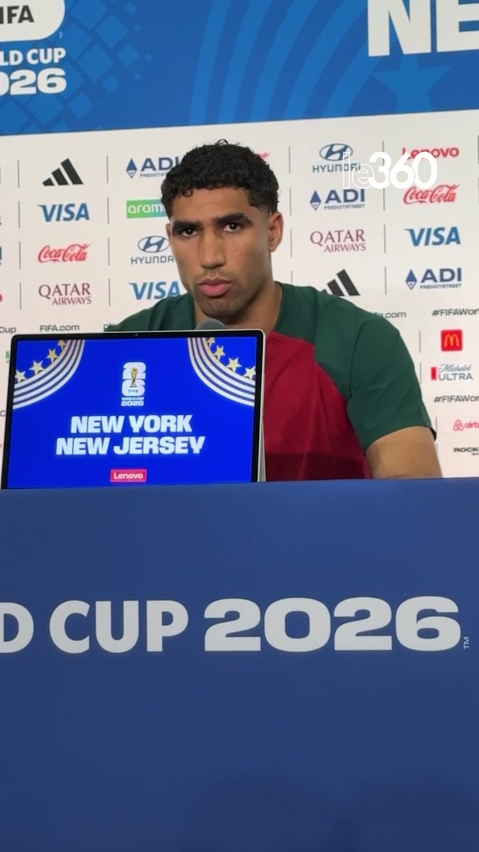 🇲🇦💬 Achraf Hakimi : « Tout le monde connaît le Brésil 🇧🇷 et Vinícius, c’est un grand joueur. Mais nous devons défendre ensemble. Le coach nous a préparés, l'équipe est prête et je le suis aussi pour faire un grand match. »