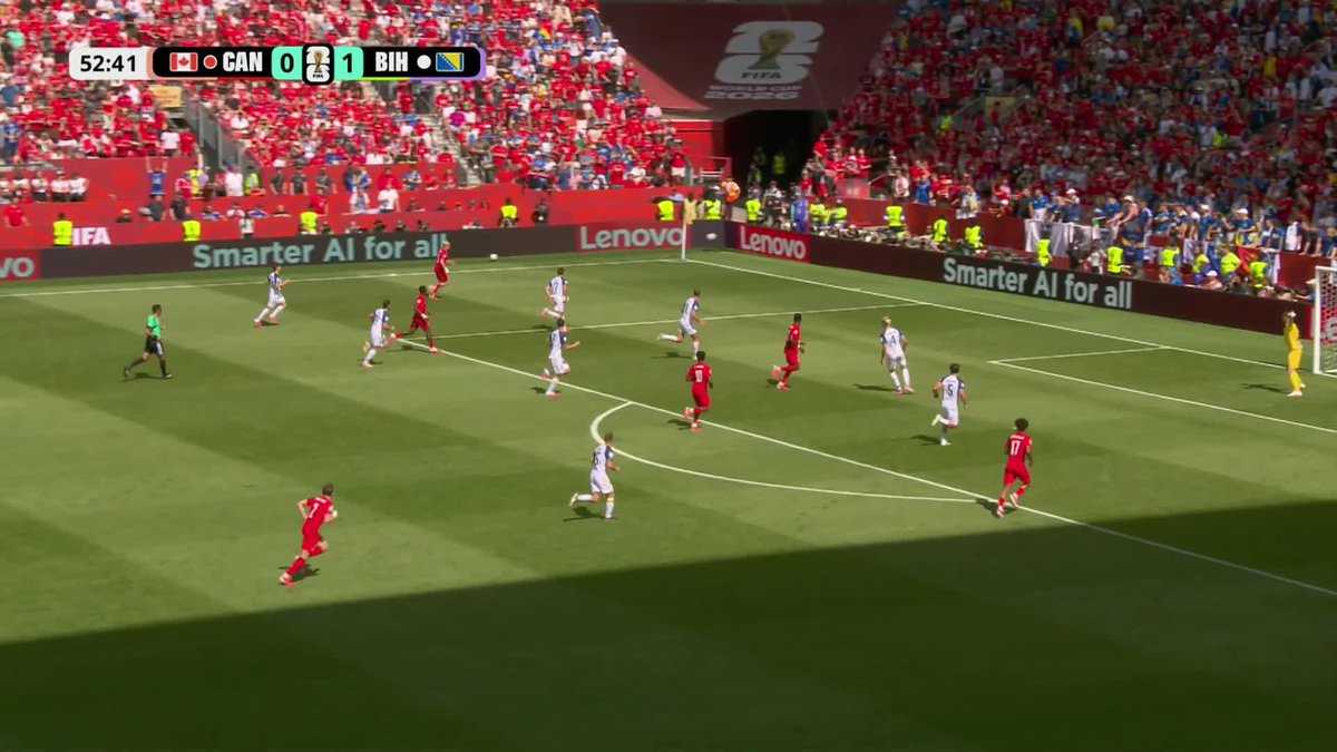 Richie Laryea has a HUGE chance but it goes off the crossbar.