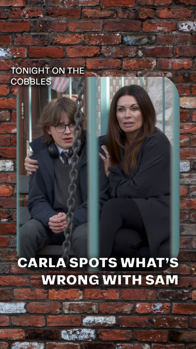Carla's face when she realises what's wrong with Sam 😥 #Corrie
