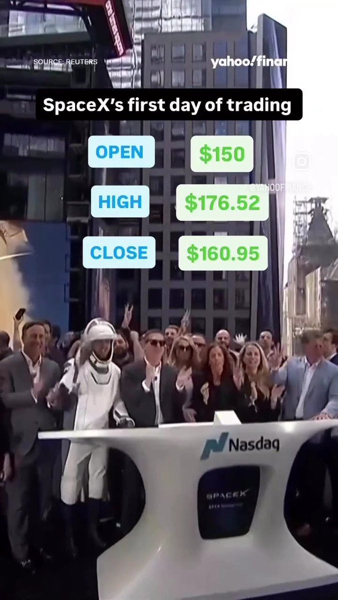 That's a wrap on $SPCX's first day trading on the stock market.