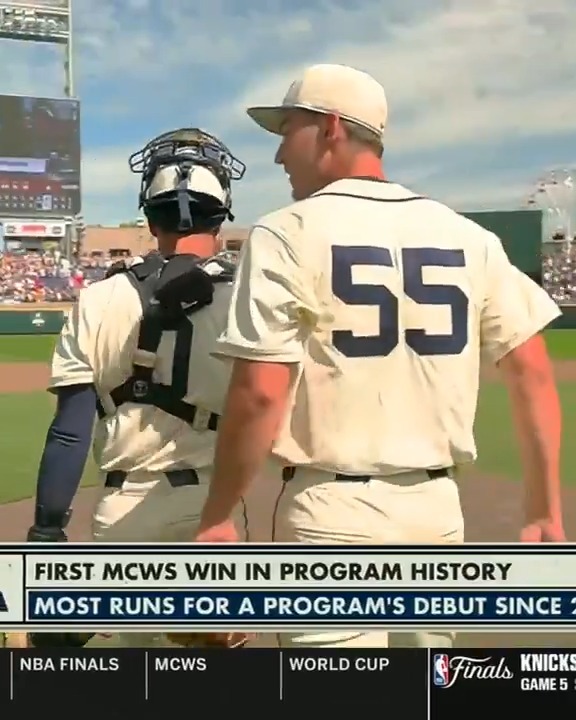 West Virginia defeats Troy 7-5 in the College World Series opener 🔥 It's the first CWS win in West Virginia's history