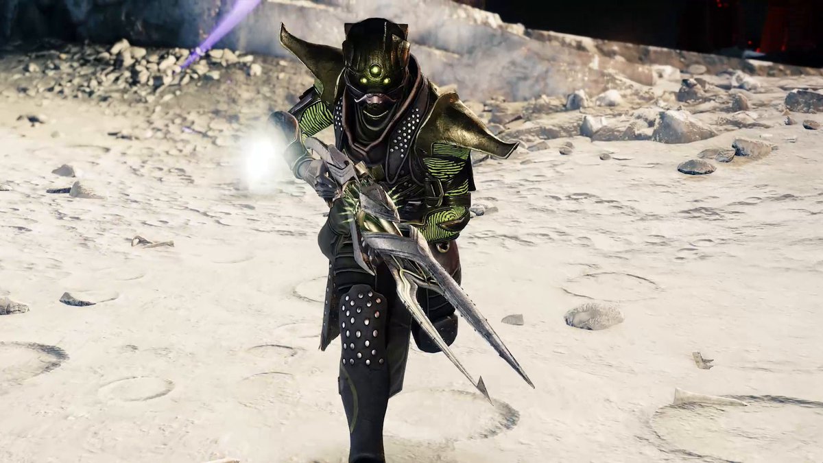 Defeat. Corrupt. Shatter. Final blows and rapid front blade hits heal you and provide Soulfire charges, turning every charged shot into potent corruption. Defeated corrupted targets turn into Soulfire Crystals, damaging everything nearby when destroyed. Begin your expedition to acquire this Weapon of Sorrow in the Scarlet Keep strike.