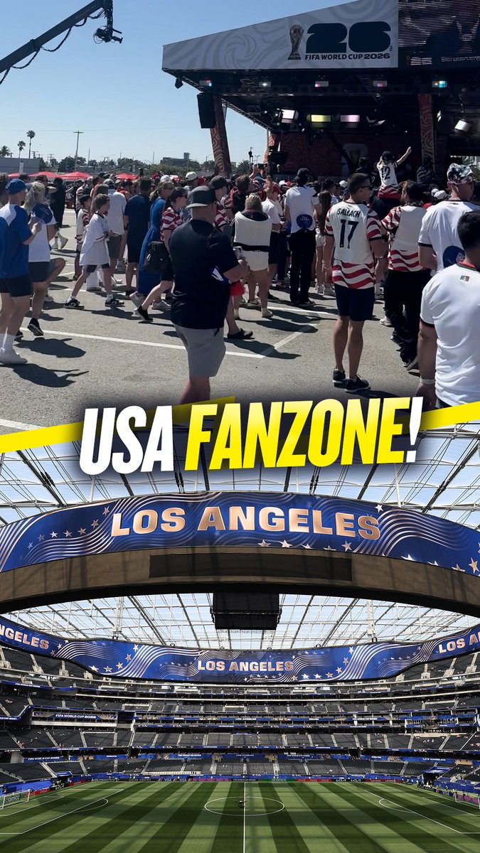 A quick look at the USMNT Fan zone outside of SoFi Stadium ahead of the USA's World Cup opening game! 🇺🇸 #FIFAWorldCup