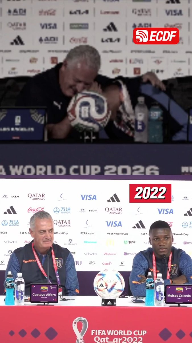 ¡COMO EN QATAR 2022, GUSTAVO ALFARO VOLVIÓ A RESPALDAR A UN JUGADOR! 👏🥹 En Qatar 2022, el entrenador salió en defensa de Moisés Caicedo tras una pregunta que lo tomó por sorpresa. ❤️ Cuatro años después, volvió a mostrar su lado más humano al respaldar a Diego Gómez.