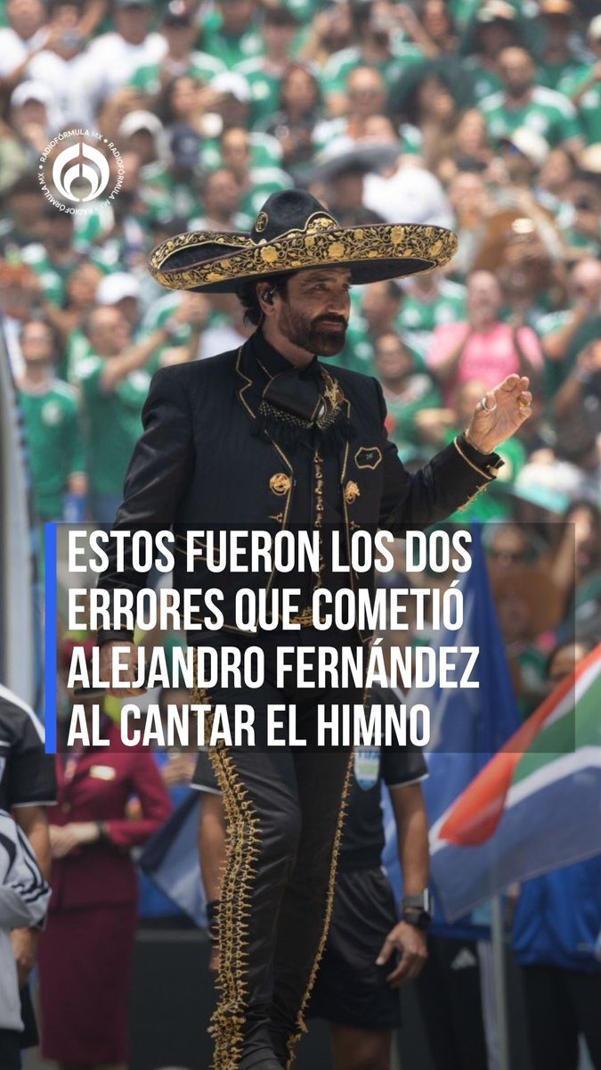 ¿Lo notaste? 😯 Estos fueron los dos errores que cometió Alejandro Fernández al cantar el Himno Nacional 🇲🇽 en la inauguración del Mundial 2026. #RFmx #LaNota