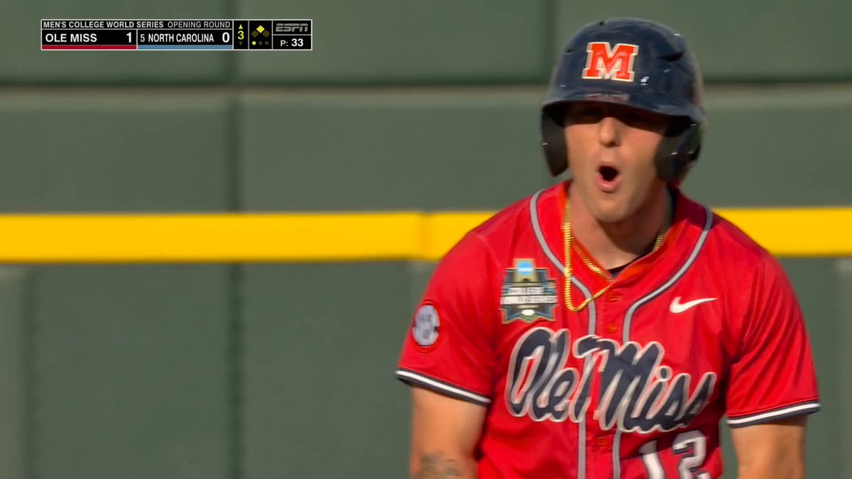 OLE MISS STRIKES FIRST IN OMAHA 🔥 Ole Miss Baseball