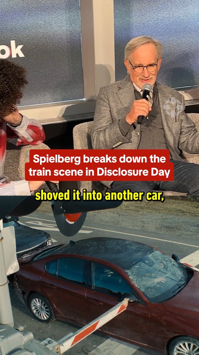Steven Spielberg breaks down THAT car and train scene from Disclosure Day: