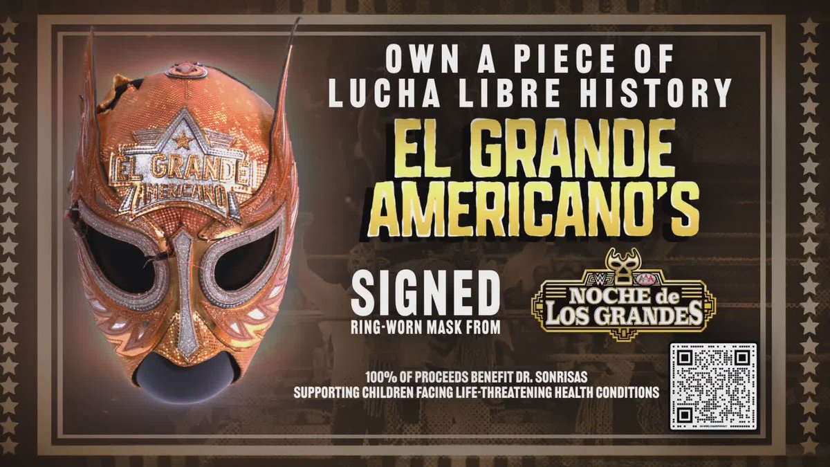 Own a piece of Lucha Libre HISTORY. A one-of-one, SIGNED, ring-worn mask by El Grande Americano from the historic Mask vs. Mask Match is up for auction NOW with 100% of proceeds going to charity! 🙌 BID HERE: