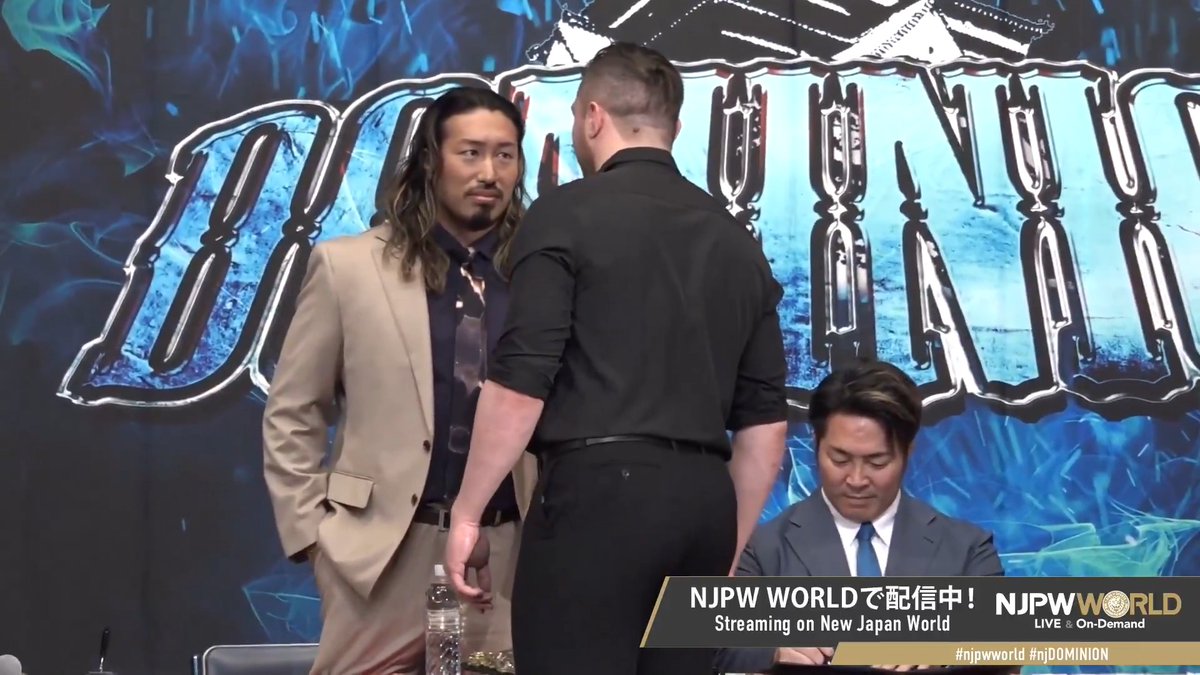 🏯DOMINION 6.14 in OSAKA-JO HALL 公開会見🏯 IWGPヘビー級選手権試合 辻陽太 Yota Tsuji 🆚 Callum newman カラム・ニューマン #NJPWWORLD で視聴無料 ⇒ #njpwworld #njDOMINION