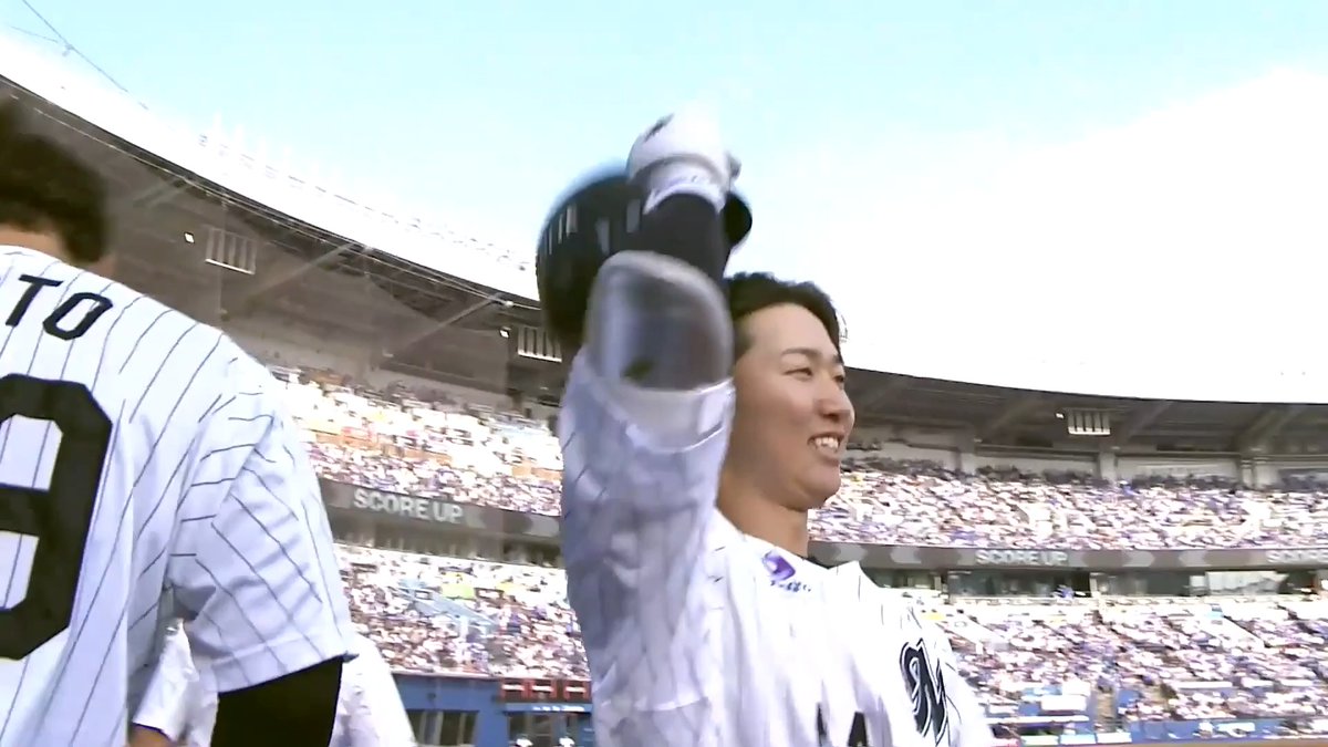 プロ初アーチ🌈🎉 パワーを見せた💪 💪 千葉ロッテ 宮崎竜成 選手が右中間への今シーズン第1号ソロホームランを放つ!🔥 👇日本生命セ・パ交流戦見るならパテレ!