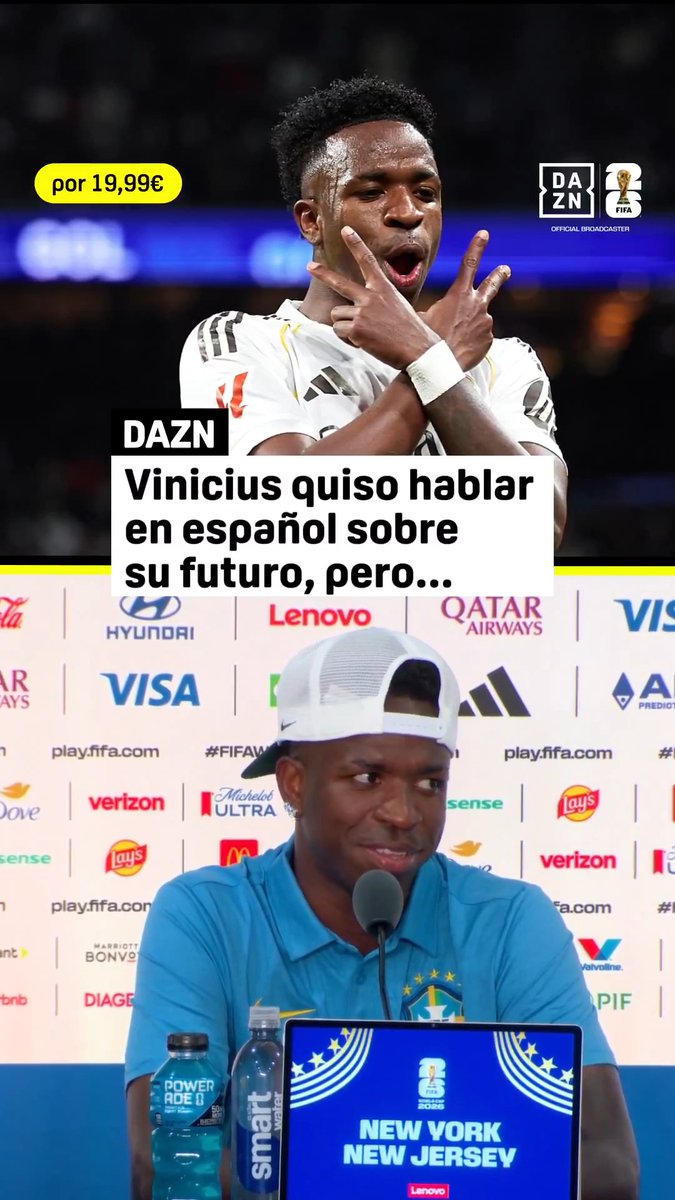 🗣️ Vinícius: "Español, español, mejor." 🎙️ Creo que no puedo. 🗣️ Vinícius: "Sí puede, sí sí puede." 😭😭😭🤣🤣🤣