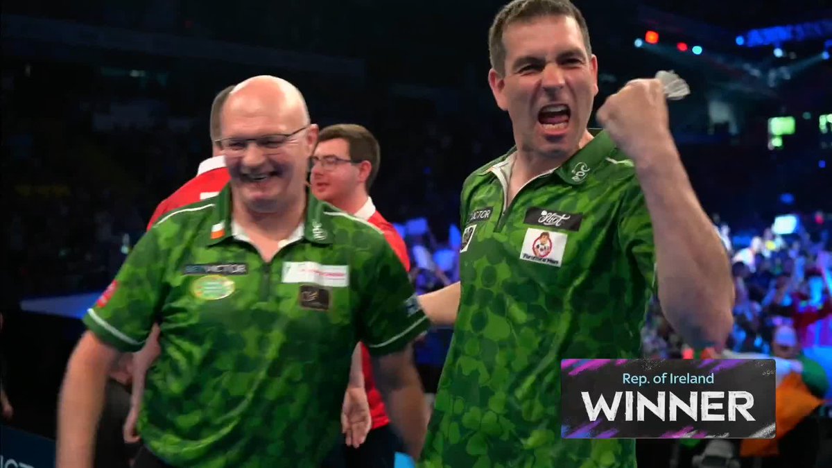 WHAT A WIN FOR THE REPUBLIC OF IRELAND! The Republic of Ireland are through to the quarter-final stage in Frankfurt, as Mickey Mansell and William O'Connor win three on the spin to beat Poland 8-5! 📺 #WCOD26