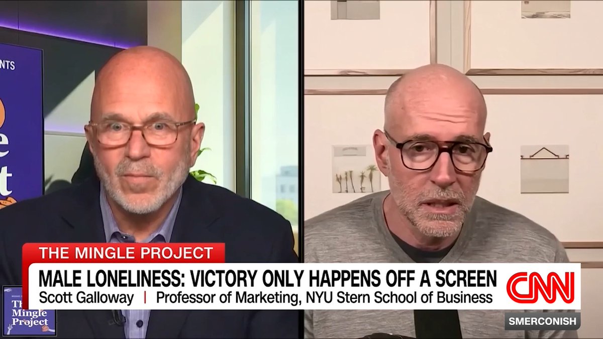 "Men 20-30 are spending less time outside than prison inmates". Scott Galloway joins Michael Smerconish on The Mingle Project CNN Special. Watch the full special here: