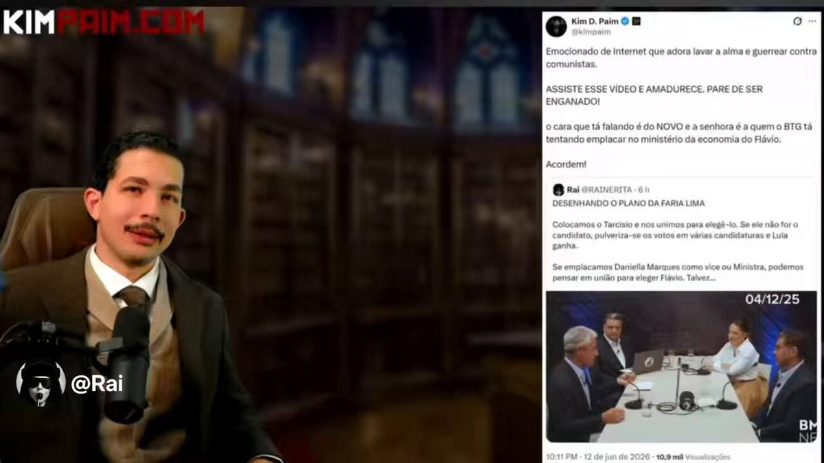 Kim D. Paim EXPLICA O DESENHO DA EXPLICAÇÃO DO PLANO DOS DITOS LIBERAIS E ainda escancara a hipocrisia/ interesses dessa ala na hora de reunir esforços em torno da candidatura de Flávio Bolsonaro.