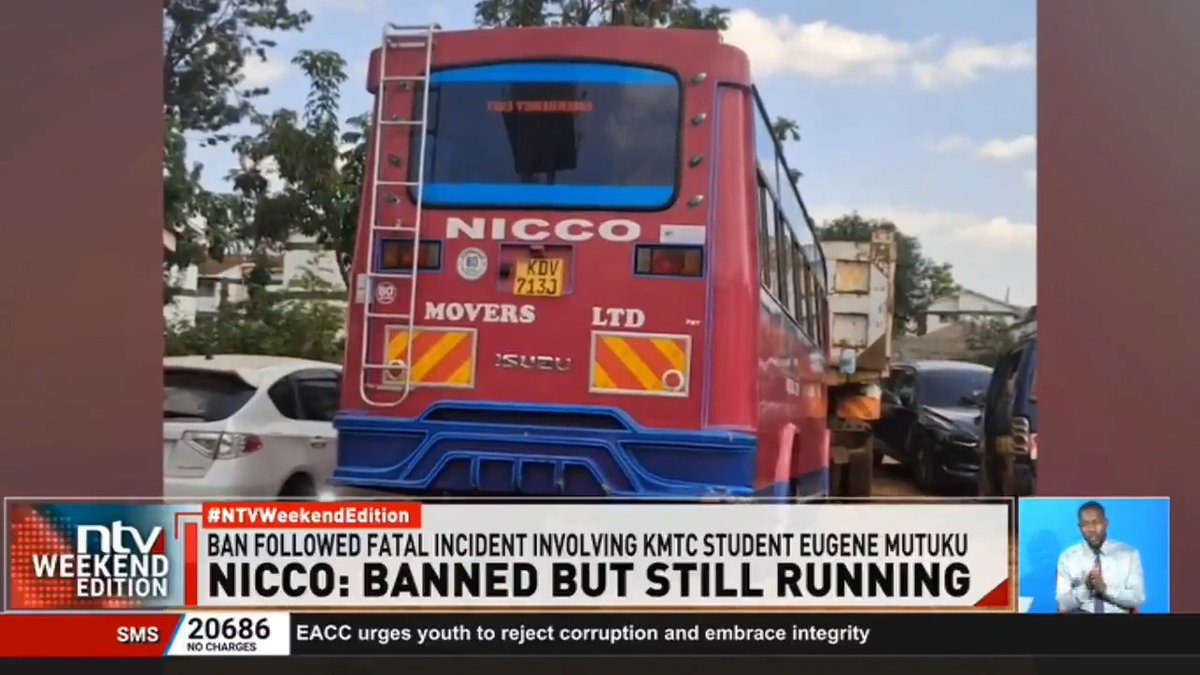 Nicco Movers: Bold defiance or going rogue? In a striking display of defiance, buses operated by Nicco Movers 1 SACCO continued ferrying passengers throughout the day, despite a directive issued yesterday by NTSA, suspending all transport operations under the company. #NTVWeekendEdition Michelle Ngele-Odhiambo David Muthoka