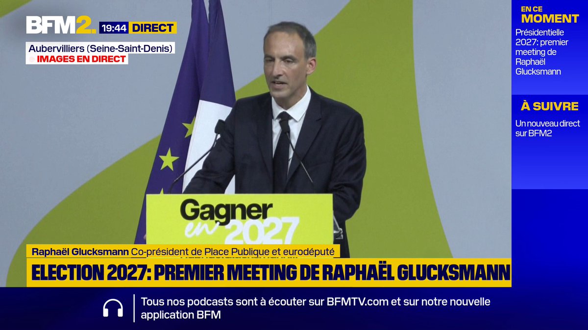 "Nous ne pouvons pas rater le coche de l'IA sous peine de disparaître. (...) Nous planifierons des investissements massifs publics et privés pour une IA souveraine dont l'intégration dans la vie sociale et économique sera pilotée." annonce l'eurodéputé Raphaël Glucksmann. #BFM2