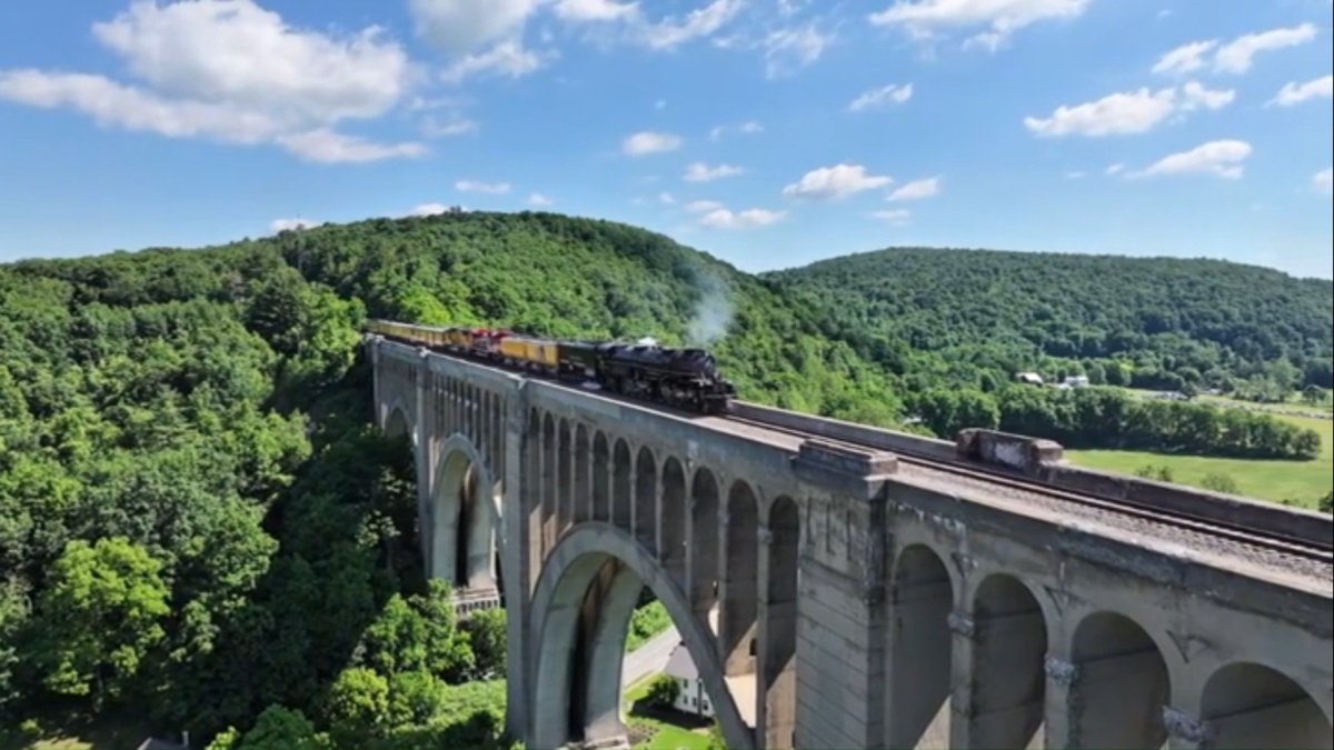 Here comes the Big Boy! Our Ed Russo captured drone footage of the world's largest operating steam locomotive as it travels through Pennsylvania. We'll have more on the Big Boy during tonight's newscasts.