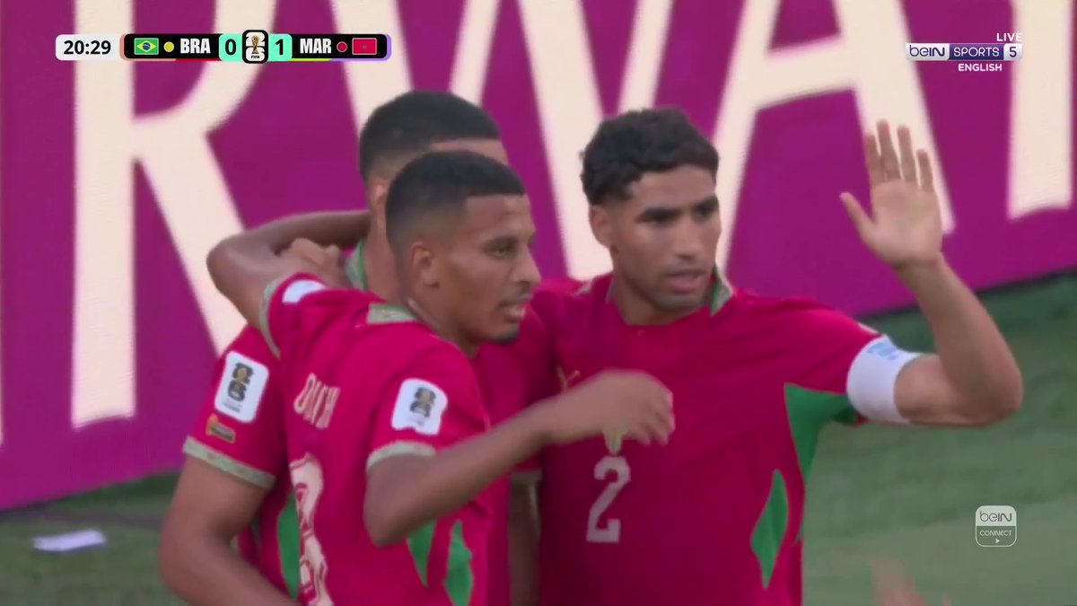 GOAL! Cool as you like from Ismael Saibari 🥶 🇧🇷 Brazil 0-1 Morocco 🇲🇦 #FIFAWorldCup | #beINWC26 | #Morocco