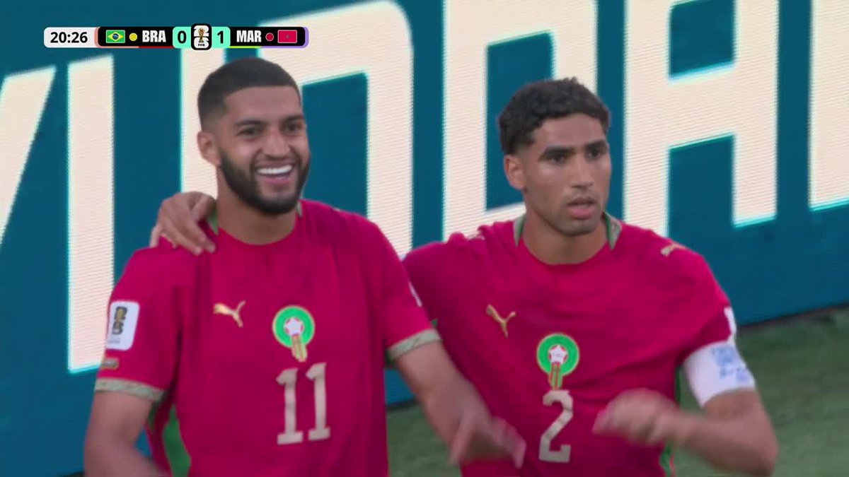 🤯🇲🇦🇧🇷 QUÉ GOLAZO DE MARRUECOS Y AHORA LE ESTÁ GANANDO 1-0 A BRASIL. QUÉ DEFINICIÓN, CON ASCO. 🚬